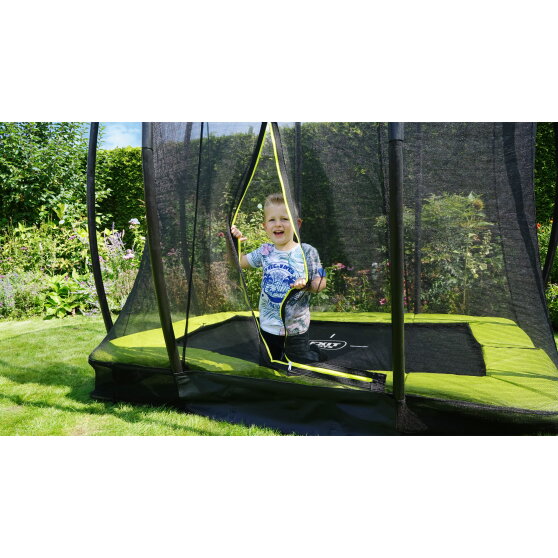 EXIT Silhouette ground trampoline 153x214cm with safety net - green