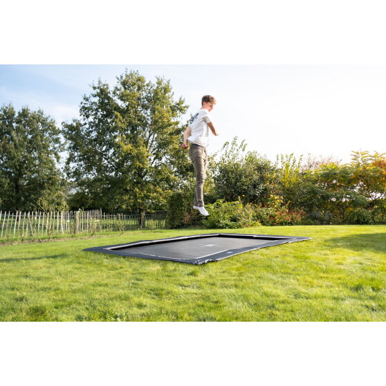 EXIT InTerra ground-level sports trampoline 244x366cm - black