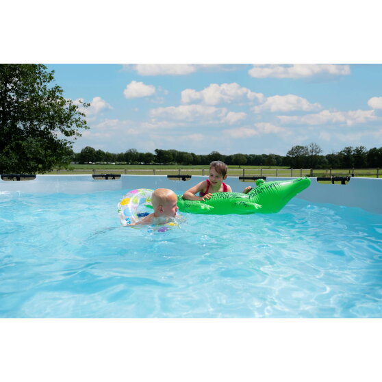 EXIT Stone pool &oslash;450x122cm with sand filter pump - grey