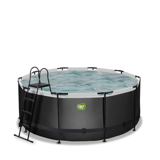 EXIT Black Leather pool &oslash;360x122cm with sand filter pump - black