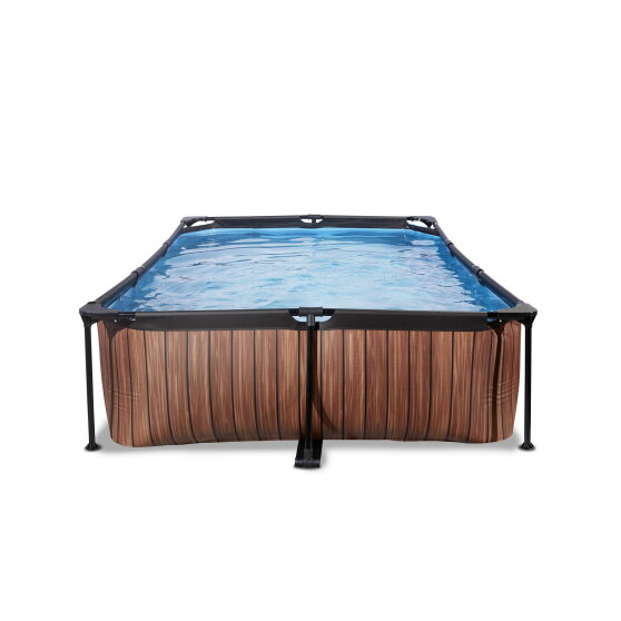 EXIT Wood pool 300x200x65cm with filter pump - brown