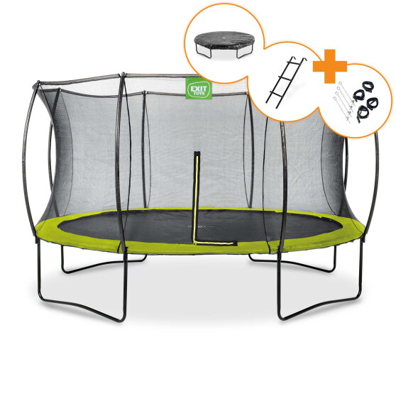 EXIT Silhouette trampoline ø366cm - green + free accessory kit