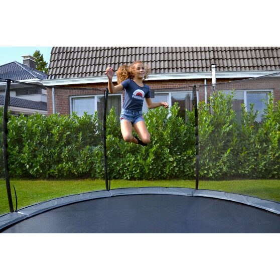 EXIT Elegant ground trampoline ø366cm with Economy safety net - black