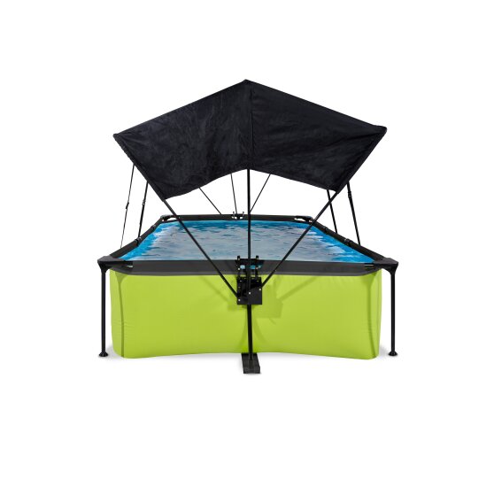 EXIT Lime pool 220x150x65cm with filter pump and canopy - green