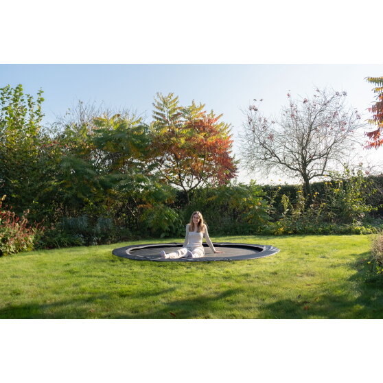 EXIT InTerra ground-level sports trampoline &oslash;244cm - black