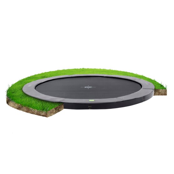 EXIT InTerra ground-level trampoline ø427cm - grey