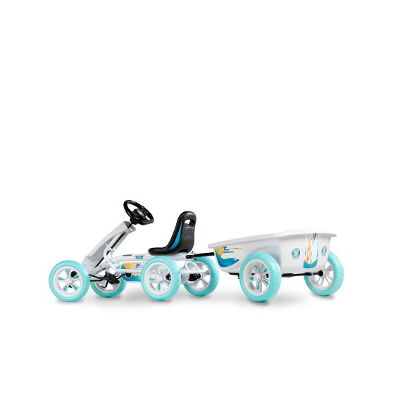 EXIT Foxy Club pedal go-kart with trailer - white