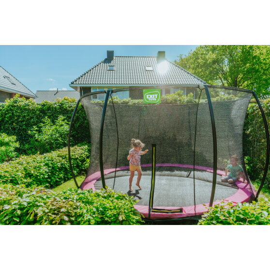 EXIT Silhouette ground trampoline ø366cm with safety net - pink