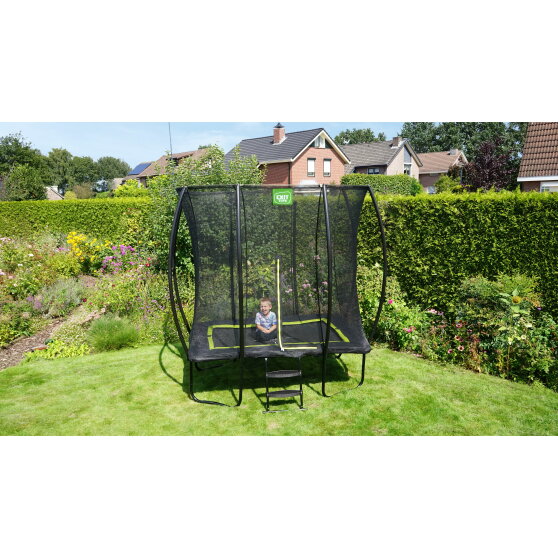 EXIT Silhouette trampoline 153x214cm with ladder - black