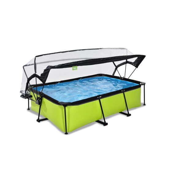 EXIT Lime pool 220x150x65cm with filter pump and dome - green
