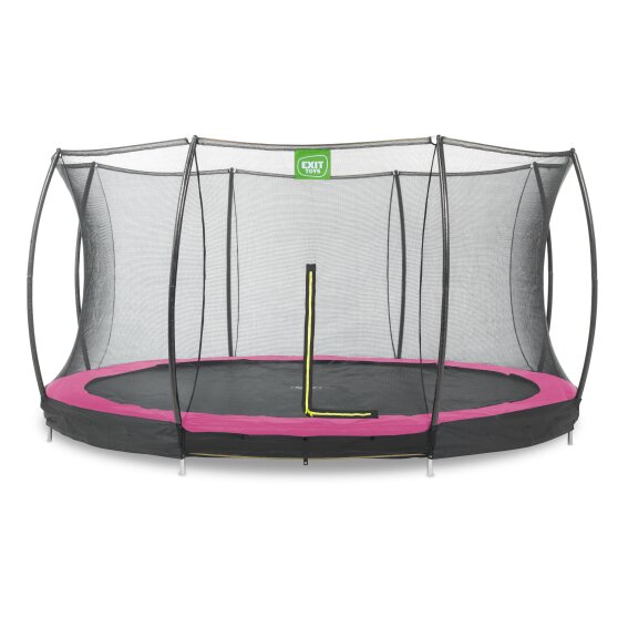 EXIT Silhouette ground trampoline ø427cm with safety net - pink
