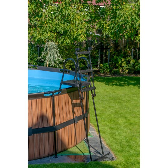 EXIT pool ladder for frame height of 108-122cm - black