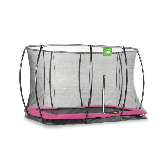 EXIT Silhouette ground trampoline 214x305cm with safety net - pink