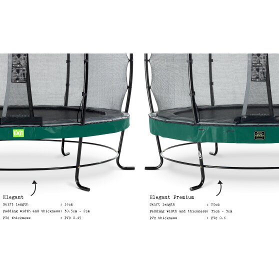 EXIT Elegant trampoline ø253cm with Economy safetynet - green