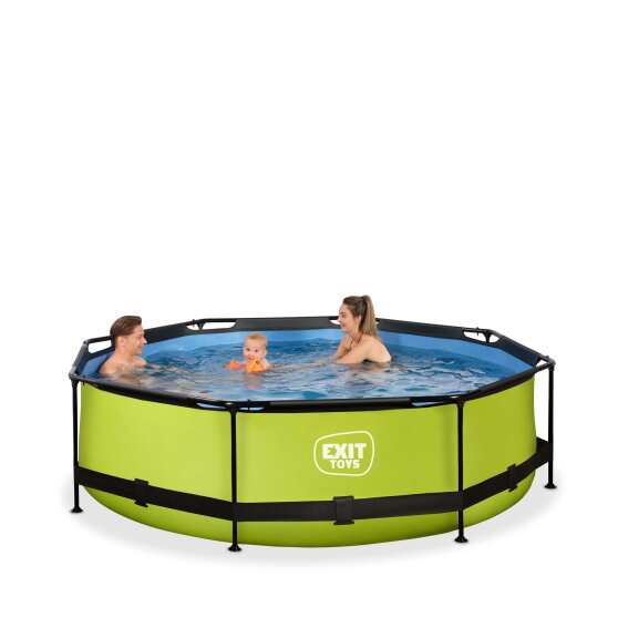 EXIT Lime pool &oslash;300x76cm with filter pump - green