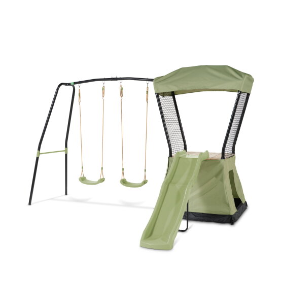 EXIT Ivy outdoor playset with slide and swing set