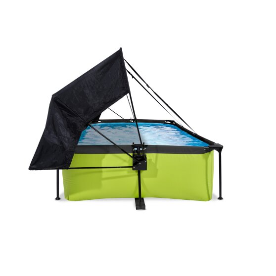 EXIT Lime pool 220x150x65cm with filter pump and canopy - green