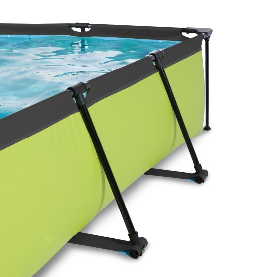 EXIT Lime pool 300x200x65cm with filter pump and canopy - green