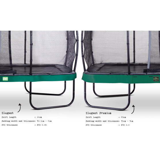 EXIT Elegant Premium trampoline complete set 244x427cm - green