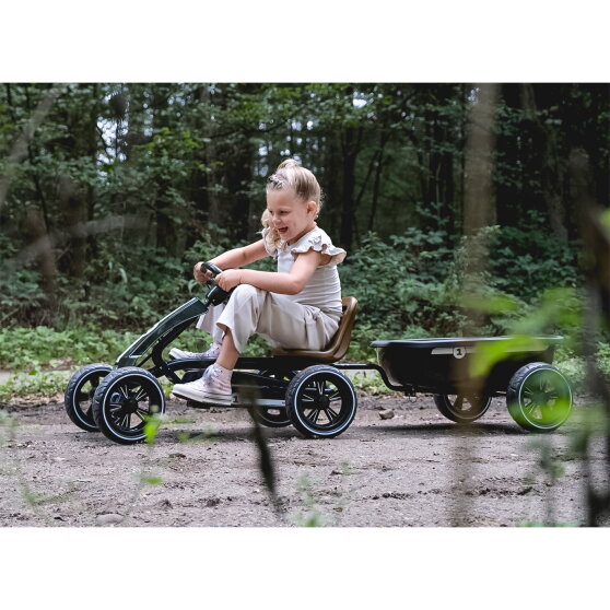 EXIT Foxy pedal go-kart with trailer for kids black | from 2 years