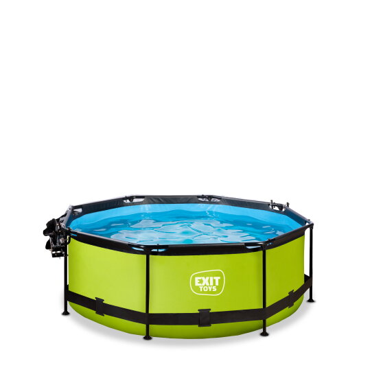 EXIT Lime pool ø244x76cm with filter pump and dome and canopy - green