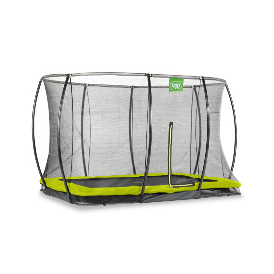 EXIT Silhouette ground trampoline 214x305cm with safety net - green