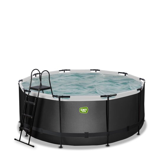 EXIT Black Leather pool ø360x122cm with filter pump - black