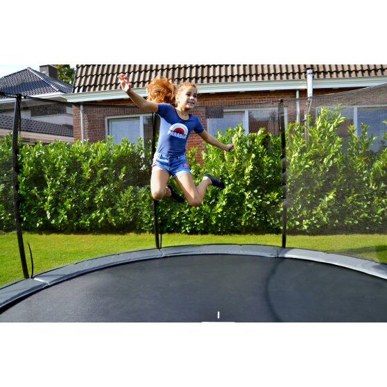 EXIT Elegant Premium ground trampoline ø305cm with Deluxe safety net - red