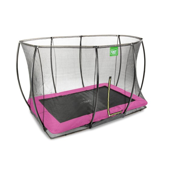 EXIT Silhouette ground trampoline 244x366cm with safety net - pink