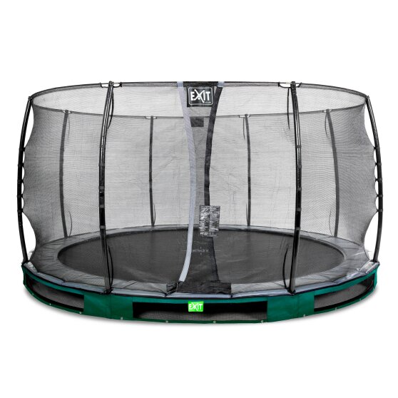 EXIT Elegant ground trampoline ø427cm with Economy safety net - green