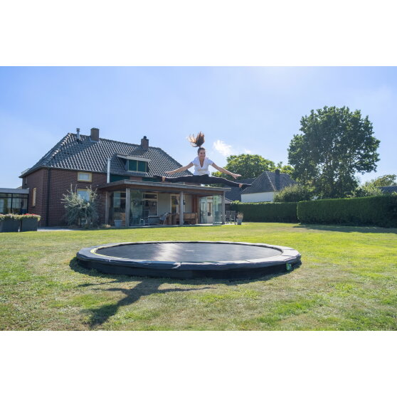 EXIT Silhouette ground sports trampoline ø366cm - black