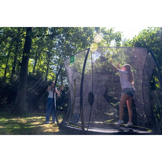 EXIT Silhouette ground trampoline ø244cm with safety net - pink