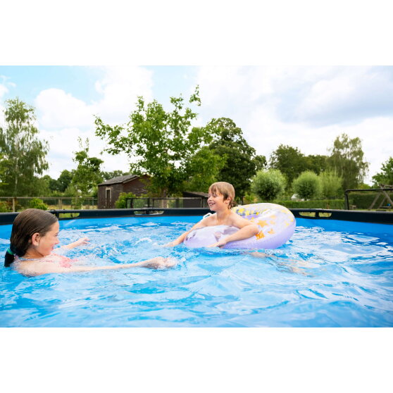 EXIT Wood pool ø360x122cm with filter pump - brown