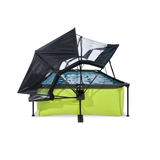 EXIT Lime pool 220x150x65cm with filter pump and dome and canopy - green