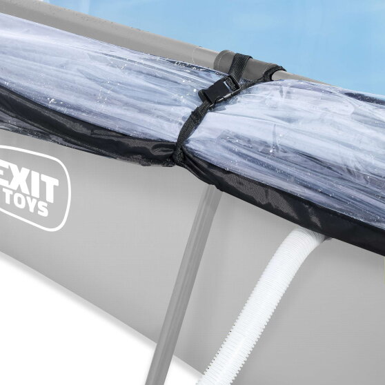 EXIT Soft Grey pool 300x200x65cm with filter pump and dome - grey