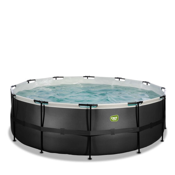 EXIT Black Leather pool &oslash;427x122cm with filter pump - black