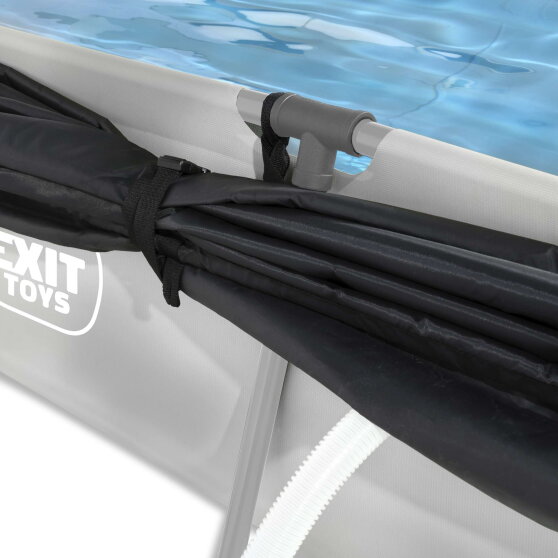 EXIT Soft Grey pool 300x200x65cm with filter pump and canopy - grey