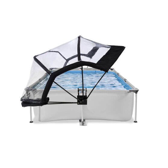 EXIT Soft Grey pool 300x200x65cm with filter pump and dome - grey