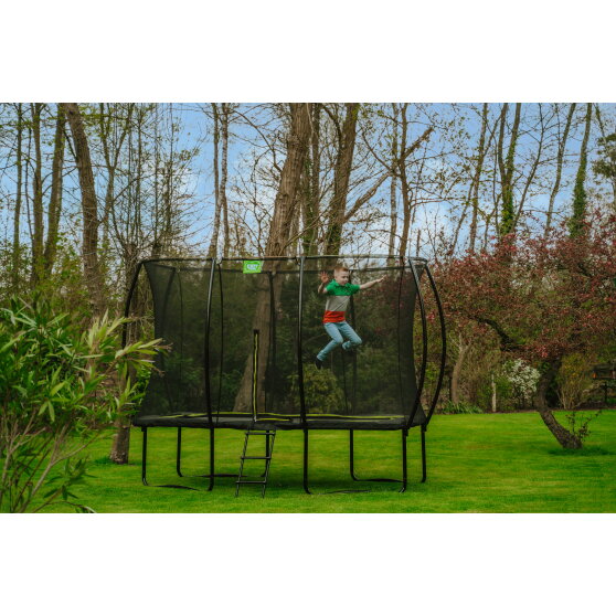 EXIT Silhouette trampoline 244x366cm with ladder - black