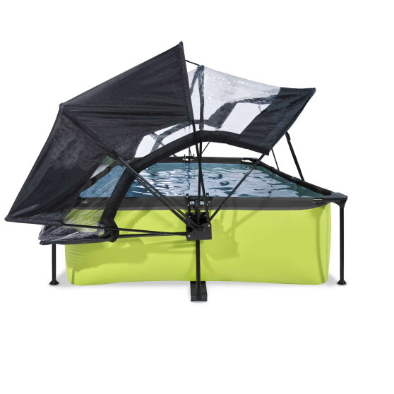 EXIT Lime pool 300x200x65cm with filter pump and dome and canopy - green