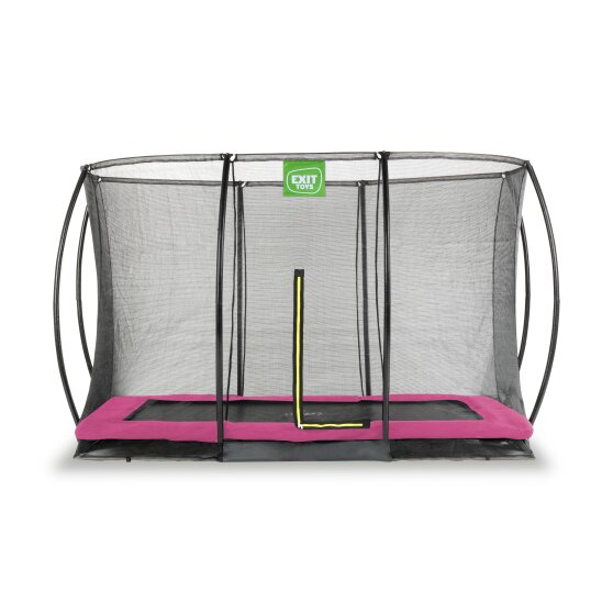 EXIT Silhouette ground trampoline 214x305cm with safety net - pink