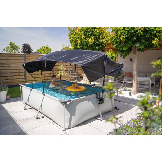 EXIT Soft Grey pool 300x200x65cm with filter pump&nbsp;and canopy - grey