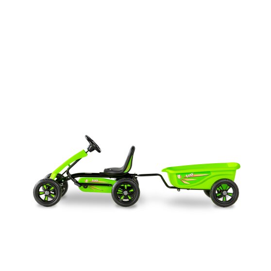 EXIT Foxy Green pedal go-kart with trailer - green