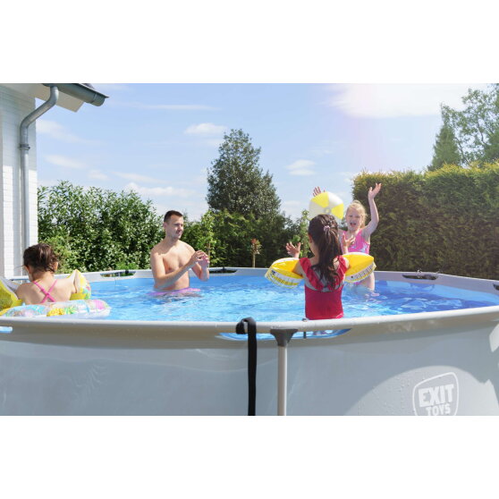 EXIT Soft Grey pool &oslash;360x76cm with filter pump - grey