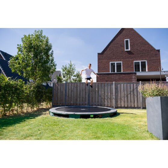 EXIT Elegant Premium ground sports trampoline ø427cm - green