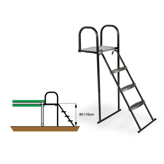EXIT trampoline platform with ladder for frame height of 95-110cm