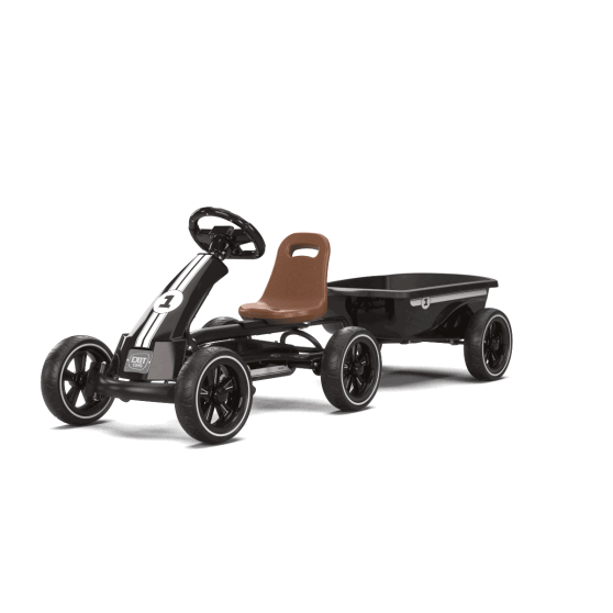 EXIT Foxy pedal go-kart with trailer for kids black | from 2 years