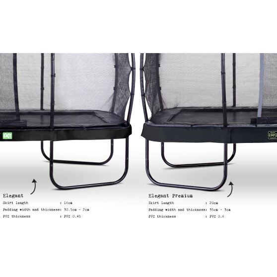 EXIT Elegant Premium trampoline complete set 244x427cm - black
