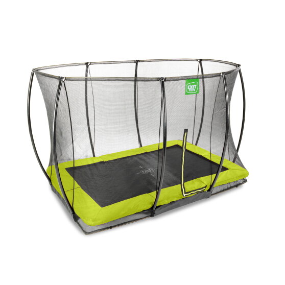 EXIT Silhouette ground trampoline 214x305cm with safety net - green