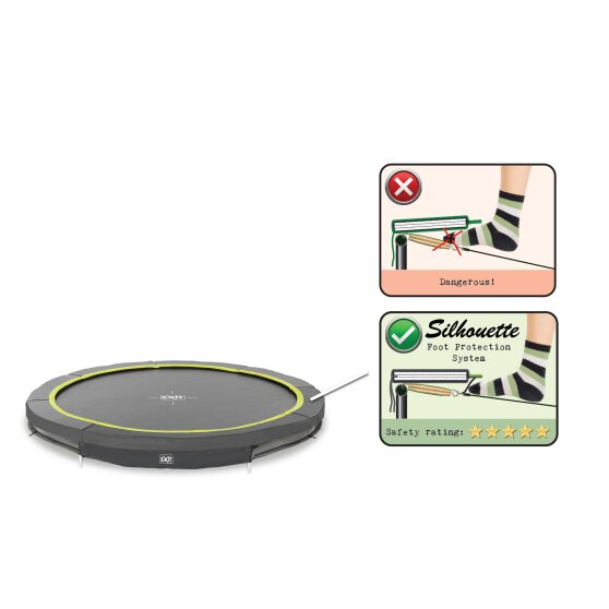 EXIT Silhouette ground trampoline ø305cm - black